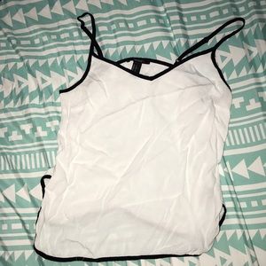 White crop spaghetti strap tank top